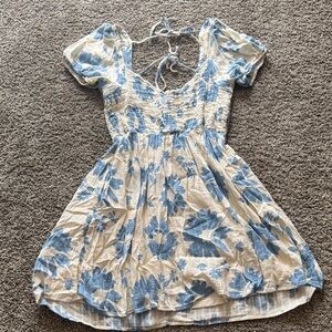 Floral Blue and White Womens Dress